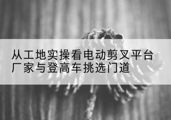 盐源电动剪叉升降平台厂家-从工地实操看电动剪叉平台厂家与登高车挑选门道
